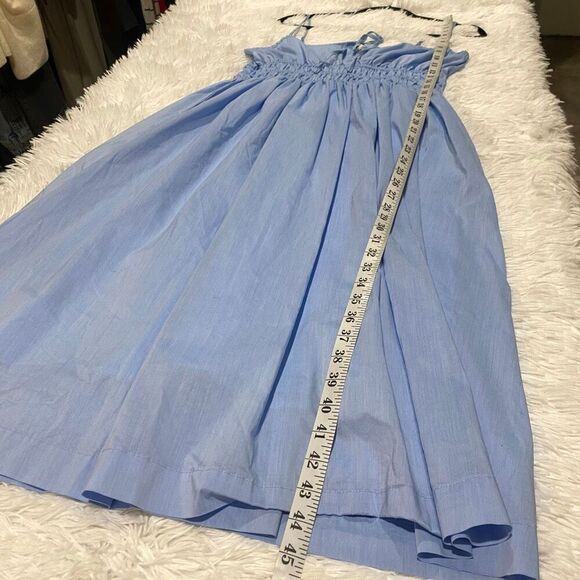 Anthropologie Smocked Midi Dress in Blue Medium - Picture 6 of 8